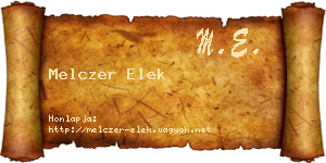 Melczer Elek névjegykártya