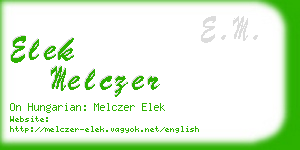 elek melczer business card